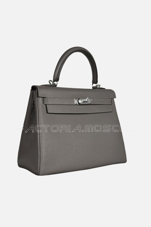 Hermes Kelly Retourne 25 Togo Colour Gris Etain PHW
