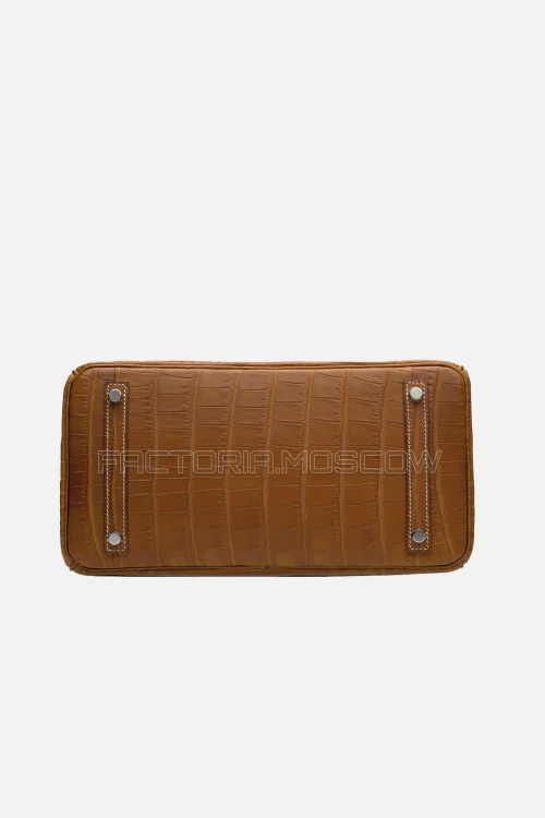 Hermes Birkin 30 Matte Fauve Barenia Alligator PHW