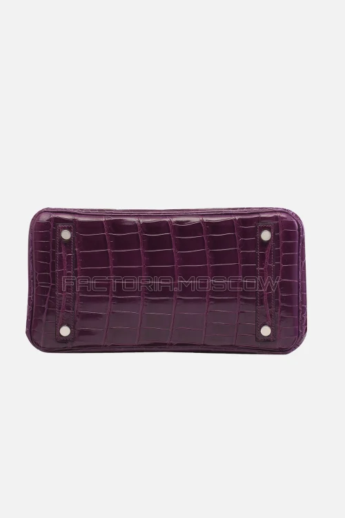 Hermes Birkin 25 Shiny Amethyste Niloticus Crocodile PHW