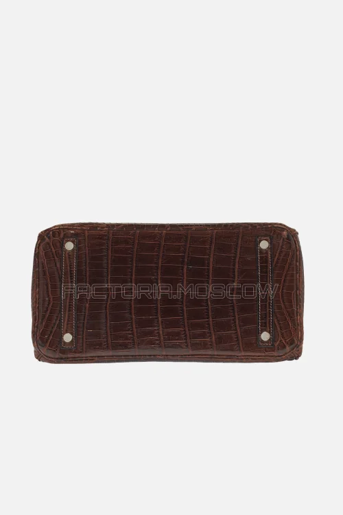 Hermes Birkin 30 Matte Marron Fonce Niloticus Crocodile PHW