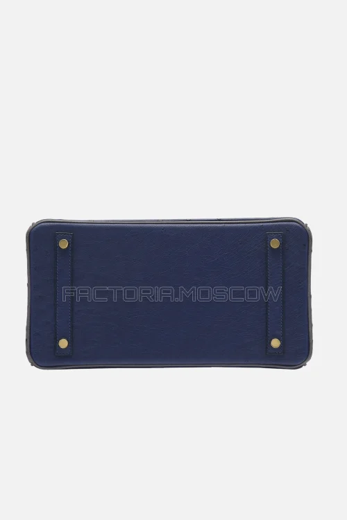 Hermes Birkin 30 Bleu Saphir/Gris Agate Ostrich GHW