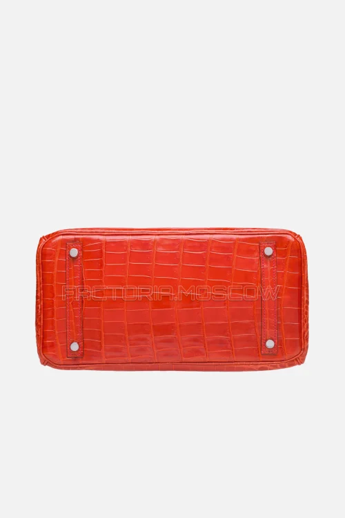 Hermes Birkin 30 Shiny Geranium Niloticus Crocodile PHW