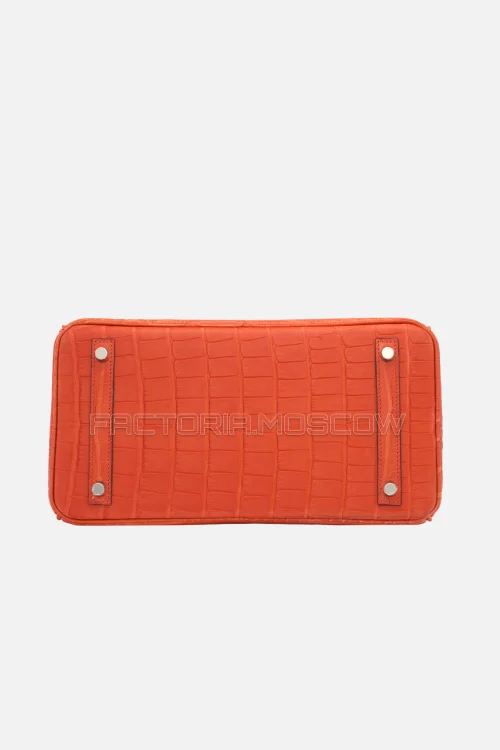 Hermes Birkin 30 Matte Orange Poppy Alligator PHW