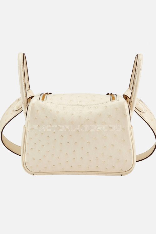Hermès Mini Lindy 20 Nata Ostrich GHW