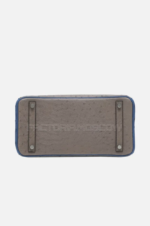 Hermes Birkin 30 Gris Tourterelle/Bleu Roi/Étain Tricolor Ostrich PHW