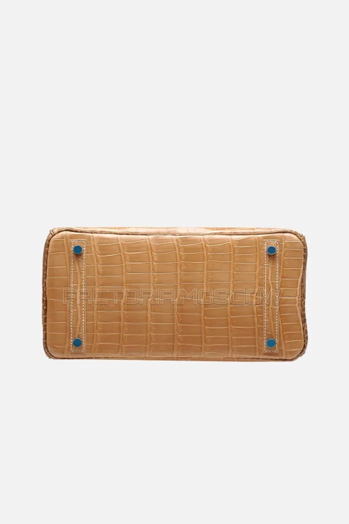 Hermes Birkin 30 Poussiere/Ficelle Porosus Crocodile PHW
