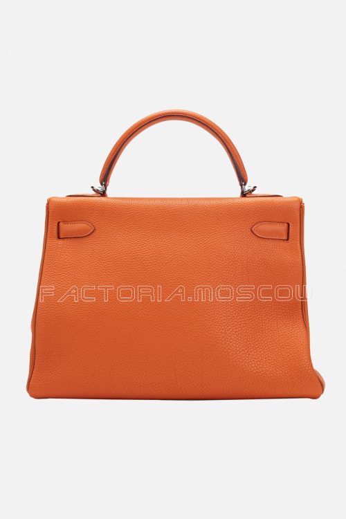 Hermès Kelly Retourne 32 Togo Colour Orange H And Gold Ruthenium Hardware