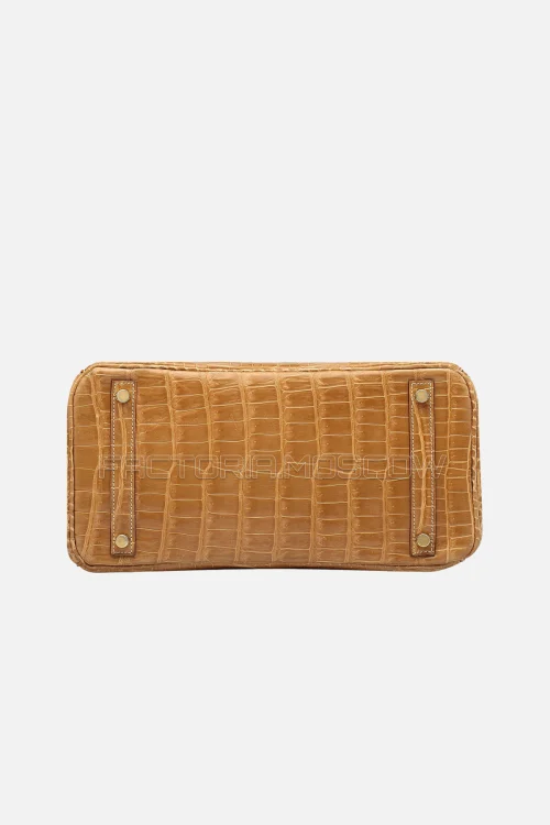 Hermes Birkin 30 Shiny Porosus Crocodile Ficelle GHW