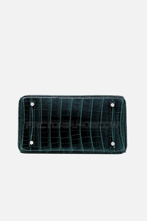 Hermes Birkin 30 Matte Vert Cypress/Bleu Saint Cyr Alligator PHW