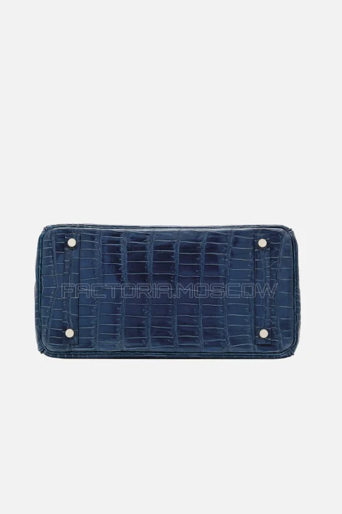 Hermes Birkin 30 Shiny Bleu Roi Porosus Crocodile PHW