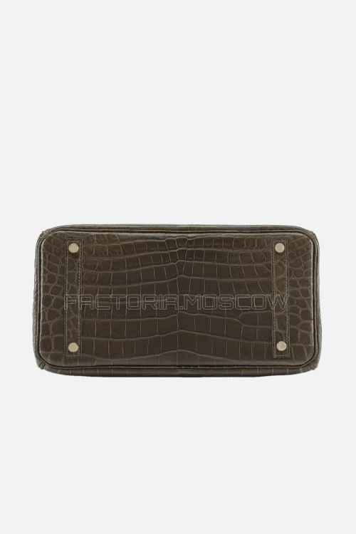 Hermes Birkin 30 Matte Gris Elephant Niloticus Crocodile GHW