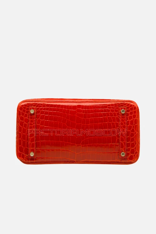 Hermes Birkin 30 Shiny Geranium Niloticus Crocodile GHW