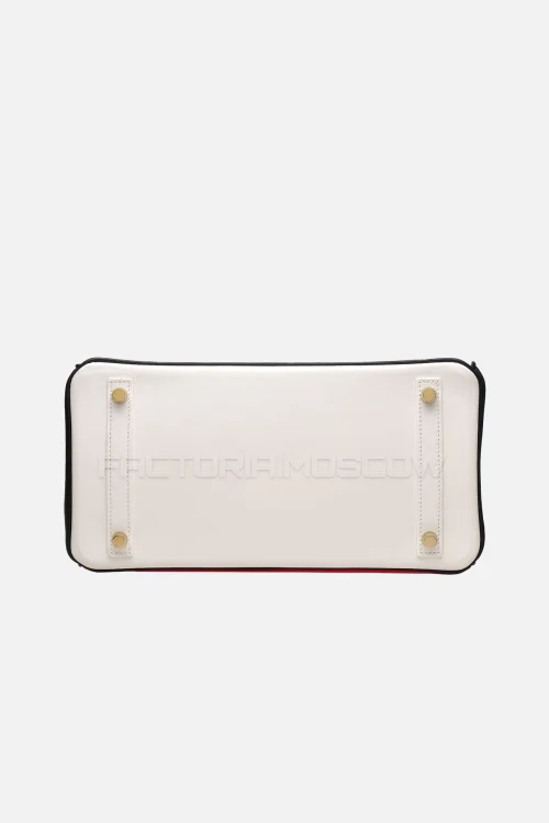 Hermes Birkin 30 White, Black, Rouge Casaque Swift GHW