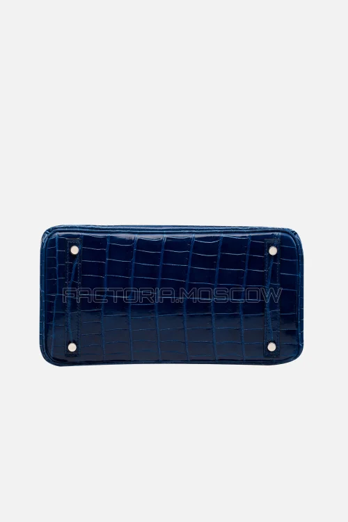 Hermes Birkin 30 Shiny Bleu Saphir Niloticus Crocodile PHW
