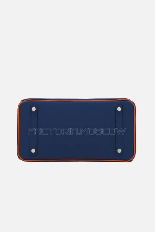 Hermes Birkin 30 Bleu Saphir/Feu Epsom With Brushed Palladium