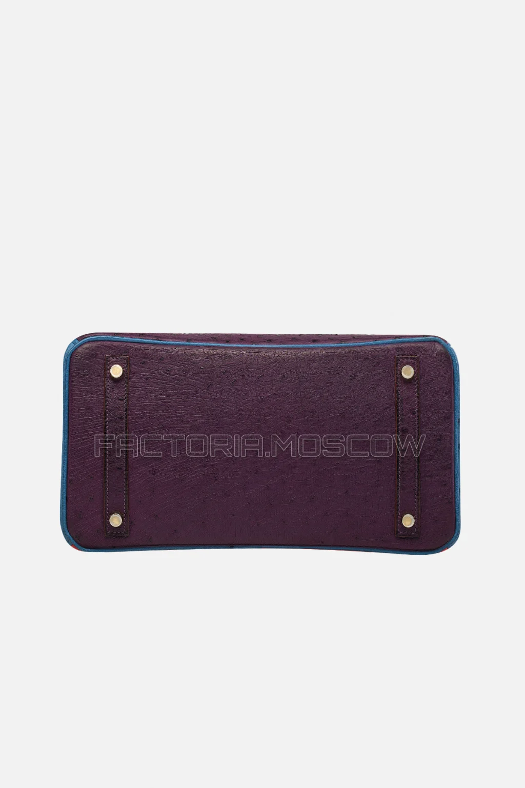 Hermes Birkin 30 Violine, Rouge Vif, Bleu Roi Ostrich With Brushed GHW