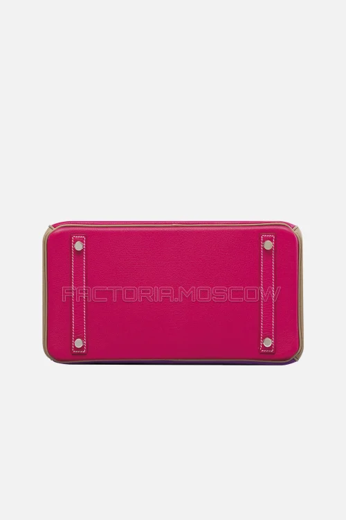 Hermes Birkin 30 Rose Shockiing, Violet, Gris Tourterelle Chevre PHW