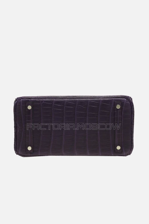Hermes Birkin 30 Matte Amethyste Porosus Crocodile PHW