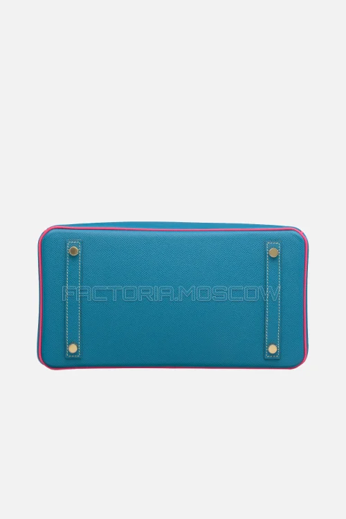 Hermes Birkin 30 Blue Izmir/Rose Tyrien Epsom Brushed GHW