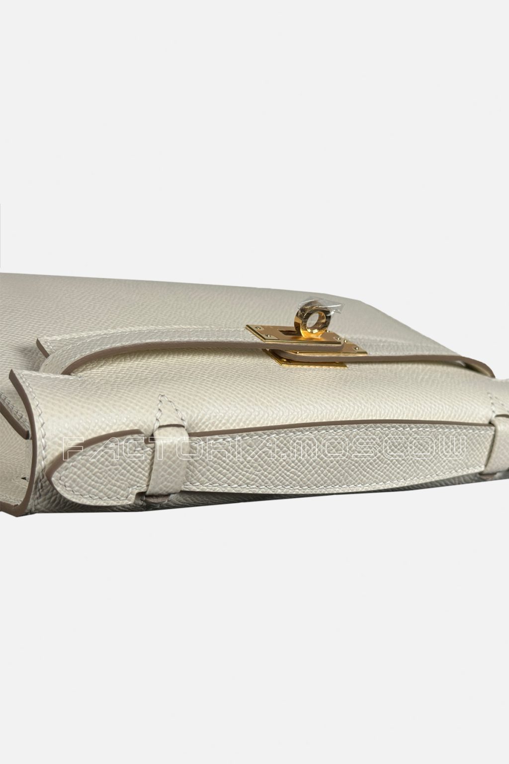 Hermes Kelly Pochette Epsom Colour Craie GHW