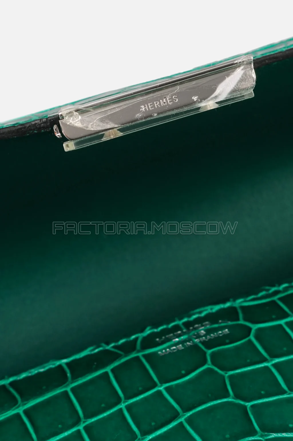 Hermes Constance Elan Vert Émeraude Porosus Lisse PHW