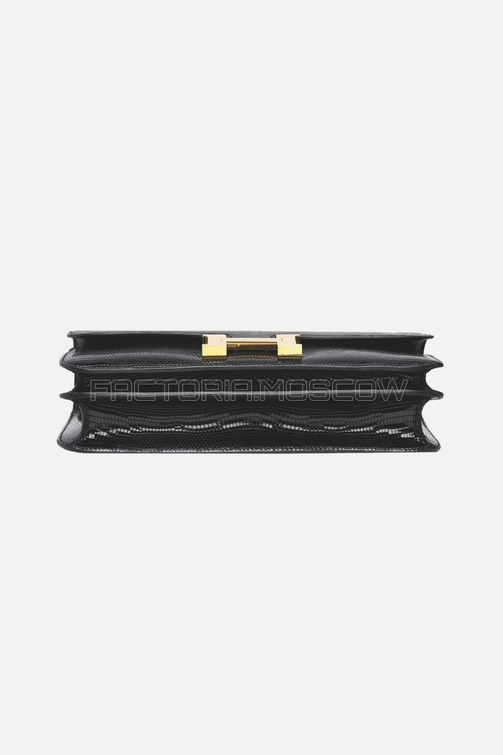 Hermes Constance Elan Shiny Black Niloticus Lizard GHW