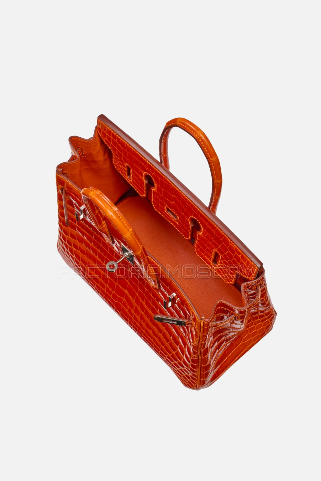 Hermès Birkin 25 Orange Shiny Niloticus Crocodile PHW
