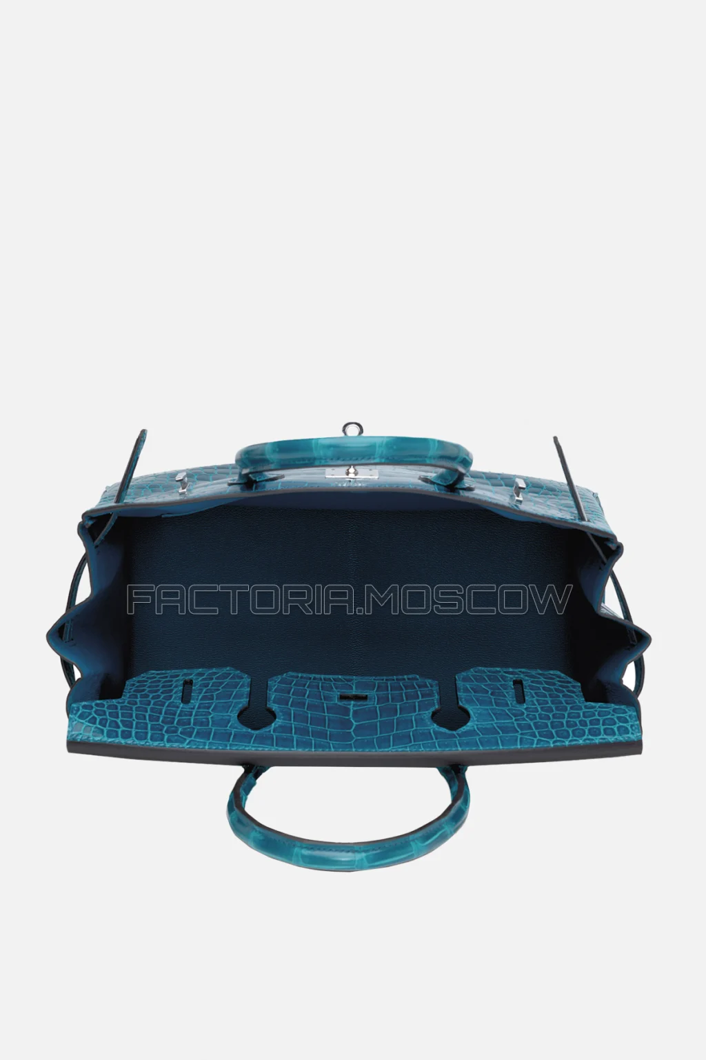 Hermes Birkin 30 Shiny Bleu Izmir Porosus Crocodile PHW