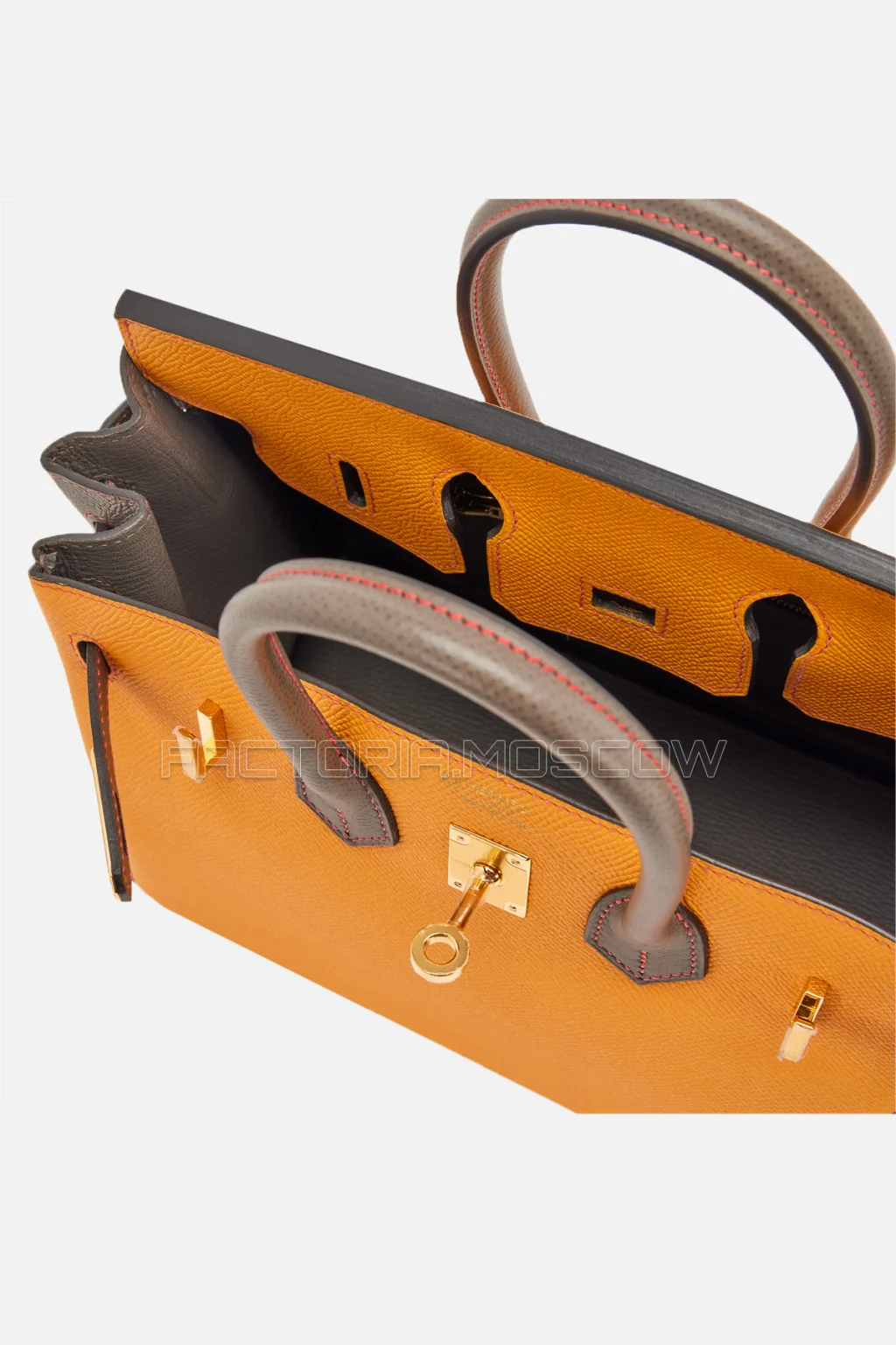 Hermès HSS Birkin 25 Bi-Color Jaune D'Or And Etain Epsom GHW