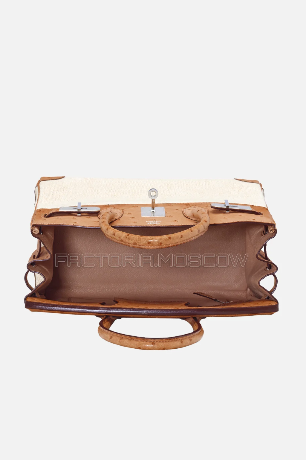 Hermes Birkin 30 Sable Ostrich/Toile H PHW