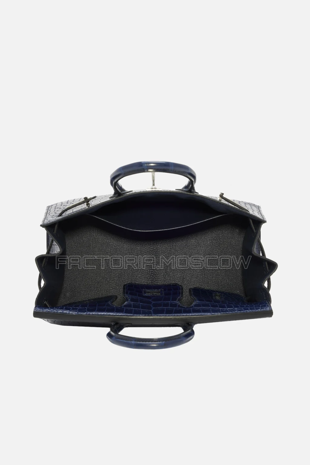 Hermes Birkin Sellier 25 Porosus Crocodile Blue Marine PHW
