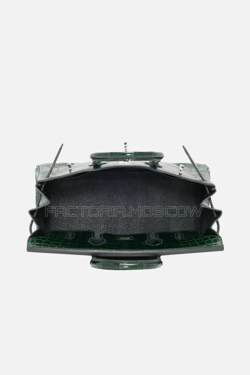 Hermes Birkin 25 Shiny Vert Fonce Niloticus Crocodile PHW