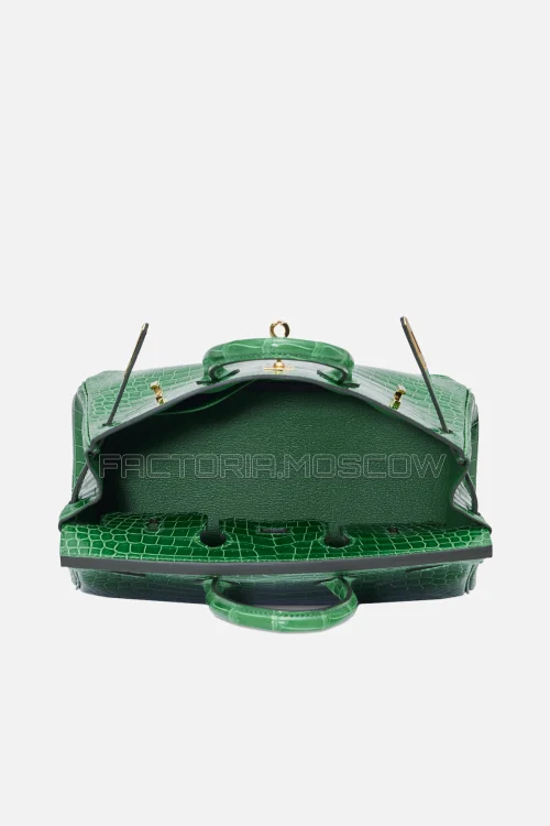 Hermes Birkin 25 Shiny Cactus Porosus Crocodile GHW