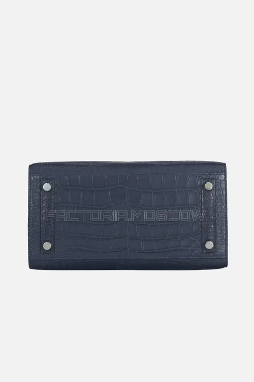 Hermes Birkin Sellier 25 Matte Bleu Indigo Alligator PHW