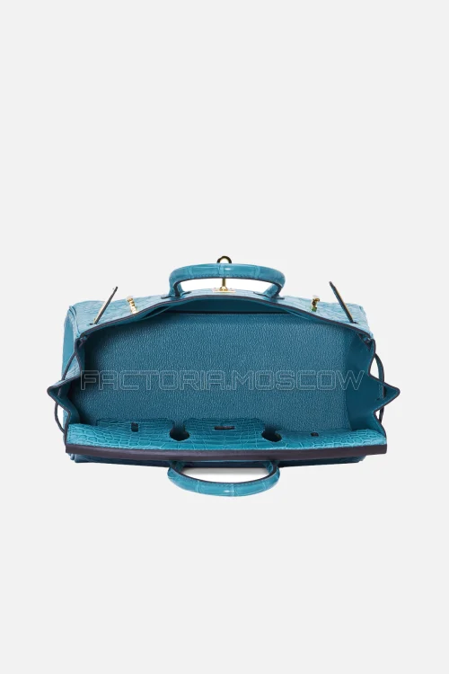 Hermes Birkin 25 Matte Bleu Paon Alligator GHW