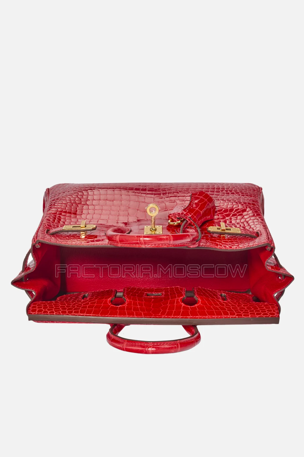 Hermes Birkin 25 Shiny Rouge De Coeur Porosus Crocodile GHW