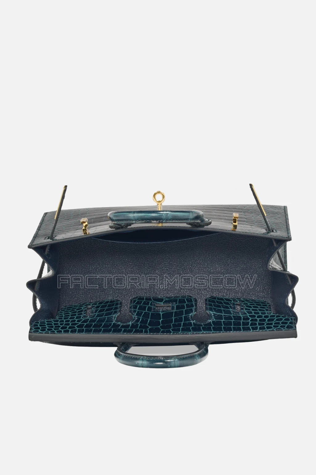 Hermes Birkin Sellier 25 Shiny Vert Rousseau Porosus Crocodile GHW