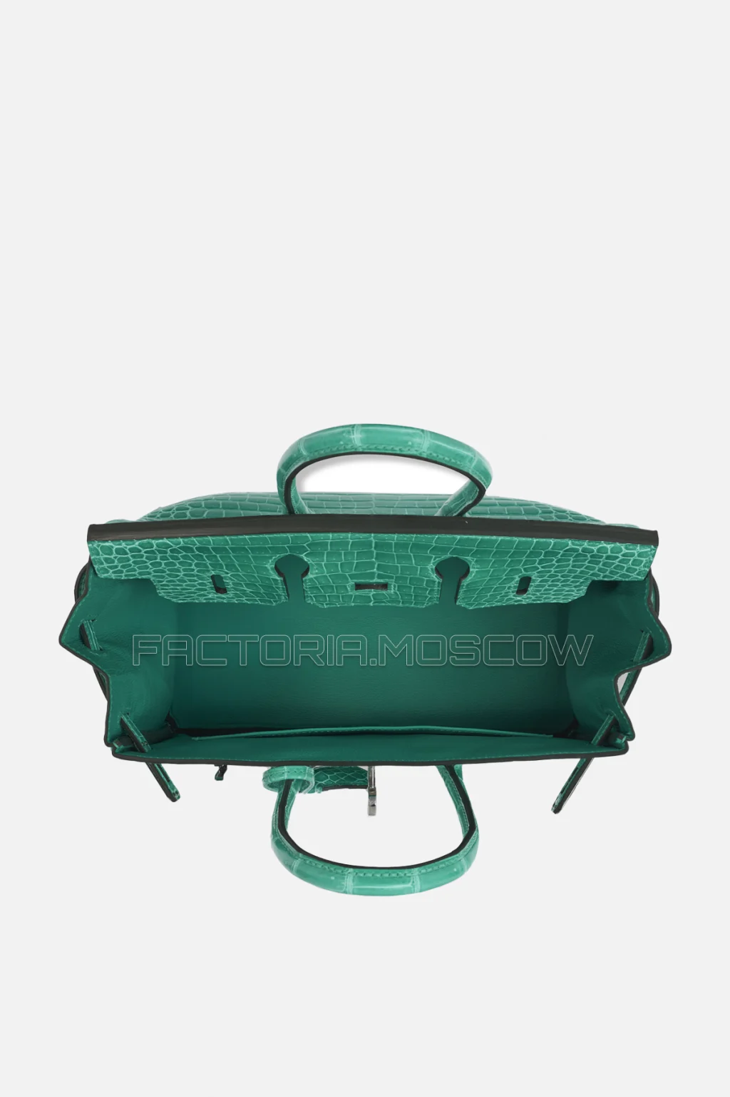 Hermes Birkin 25 Shiny Vert Jade Porosus Crocodile PHW