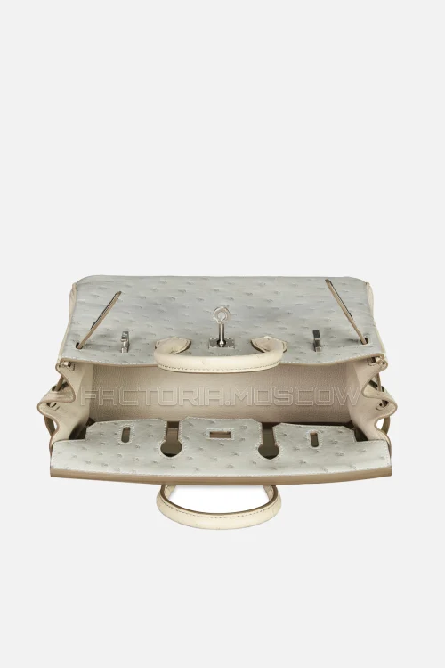 Hermes Birkin 25 Gris Perle/Beton Ostrich PHW
