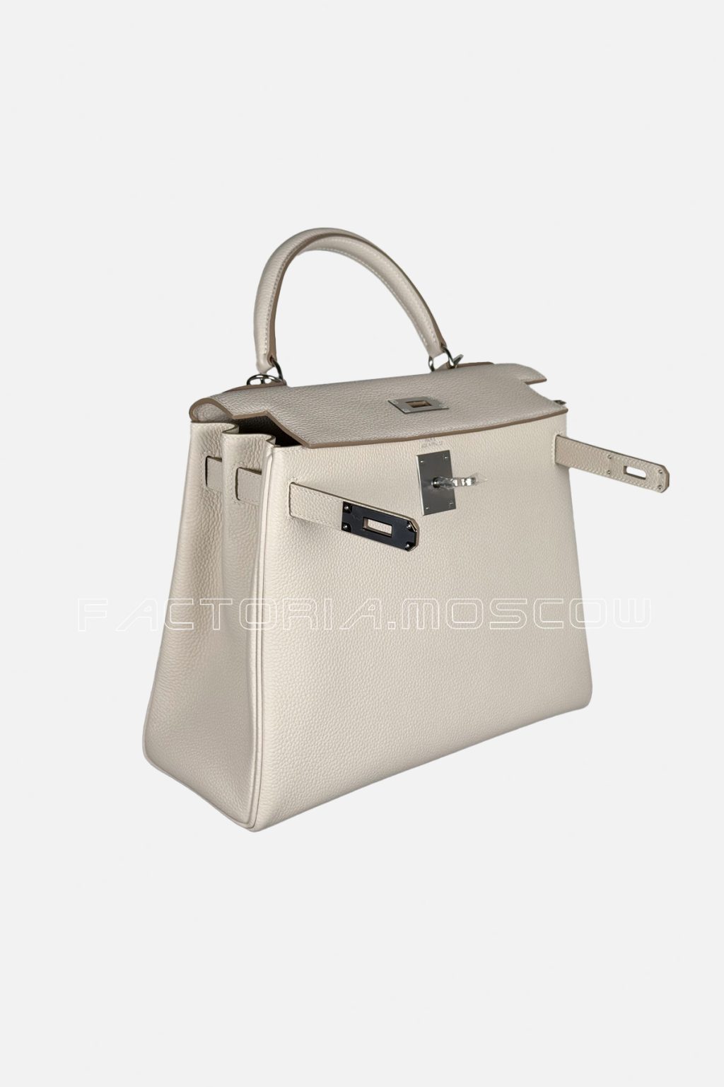 Hermes Kelly Retourne 28 Togo Colour Craie PHW