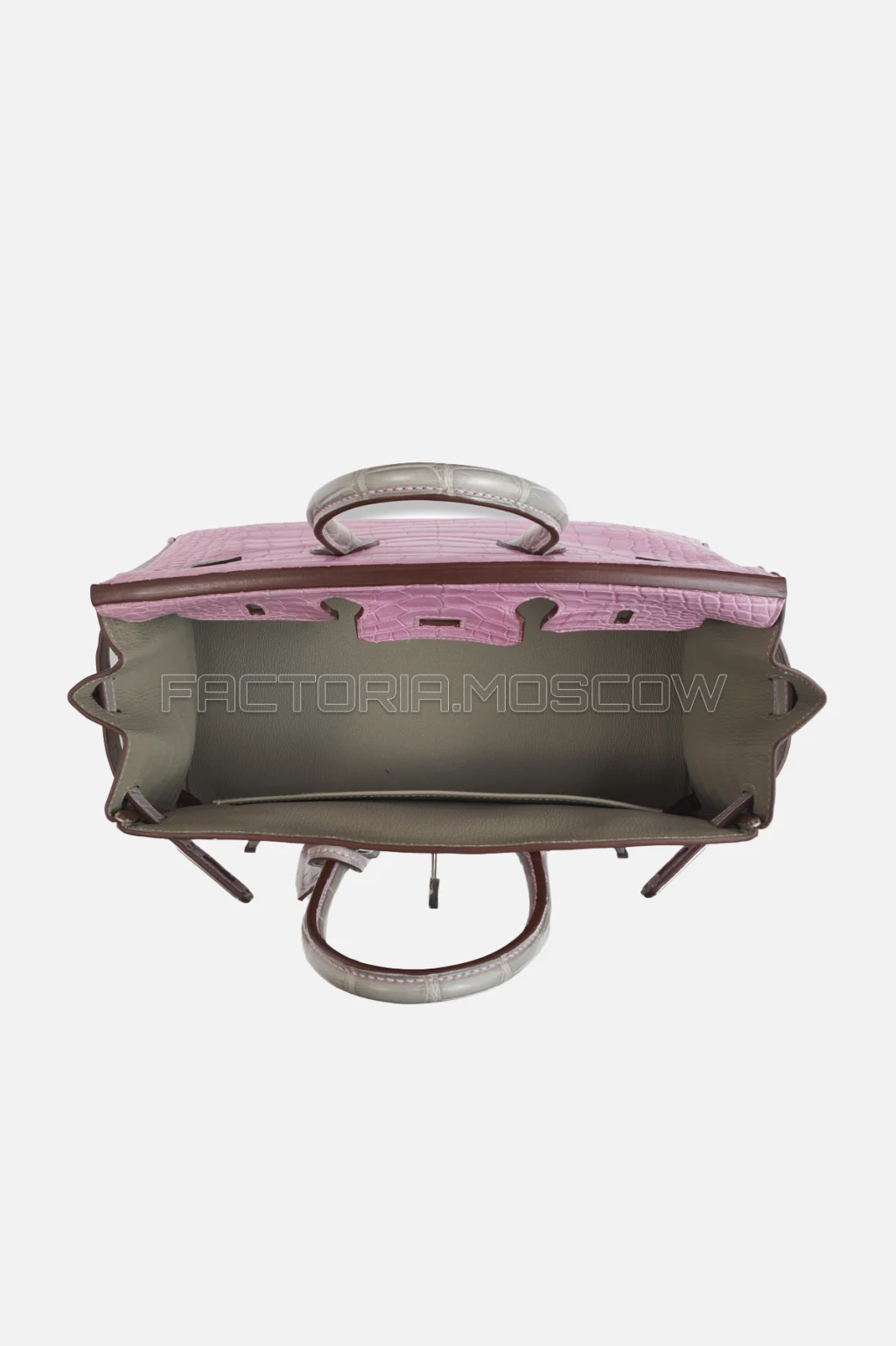 Hermes HSS Birkin 25 Matte Alligator Pink/Gris Perle PHW