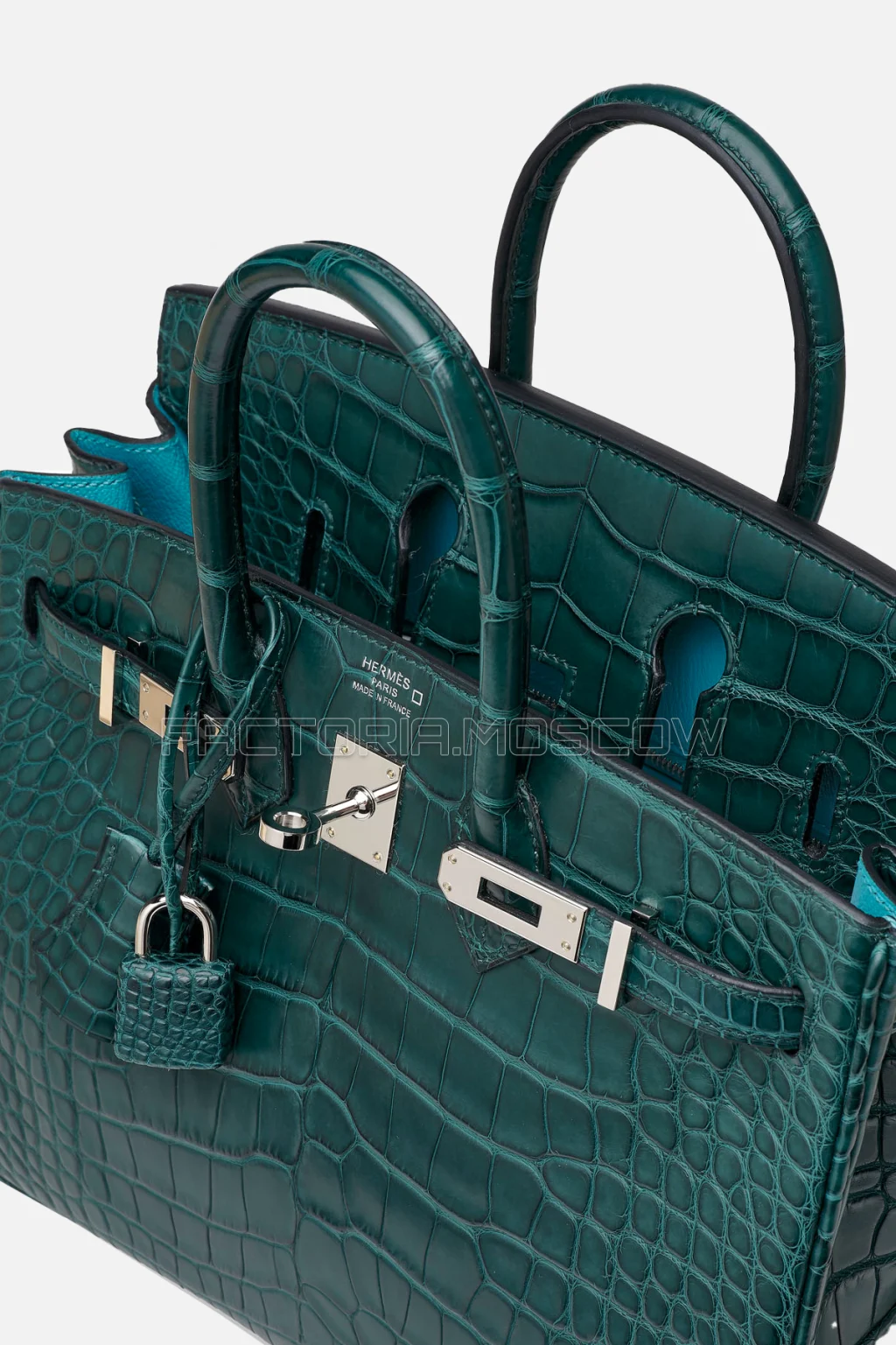 Hermes HSS Birkin 25 Matte Alligator Vert Cypress/Bleu Saint Cyr PHW