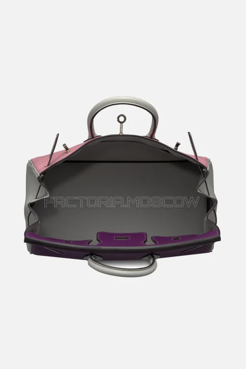 Hermes Birkin 25 Chevre Anemone, Rose Confetti, Gris Perle PHW