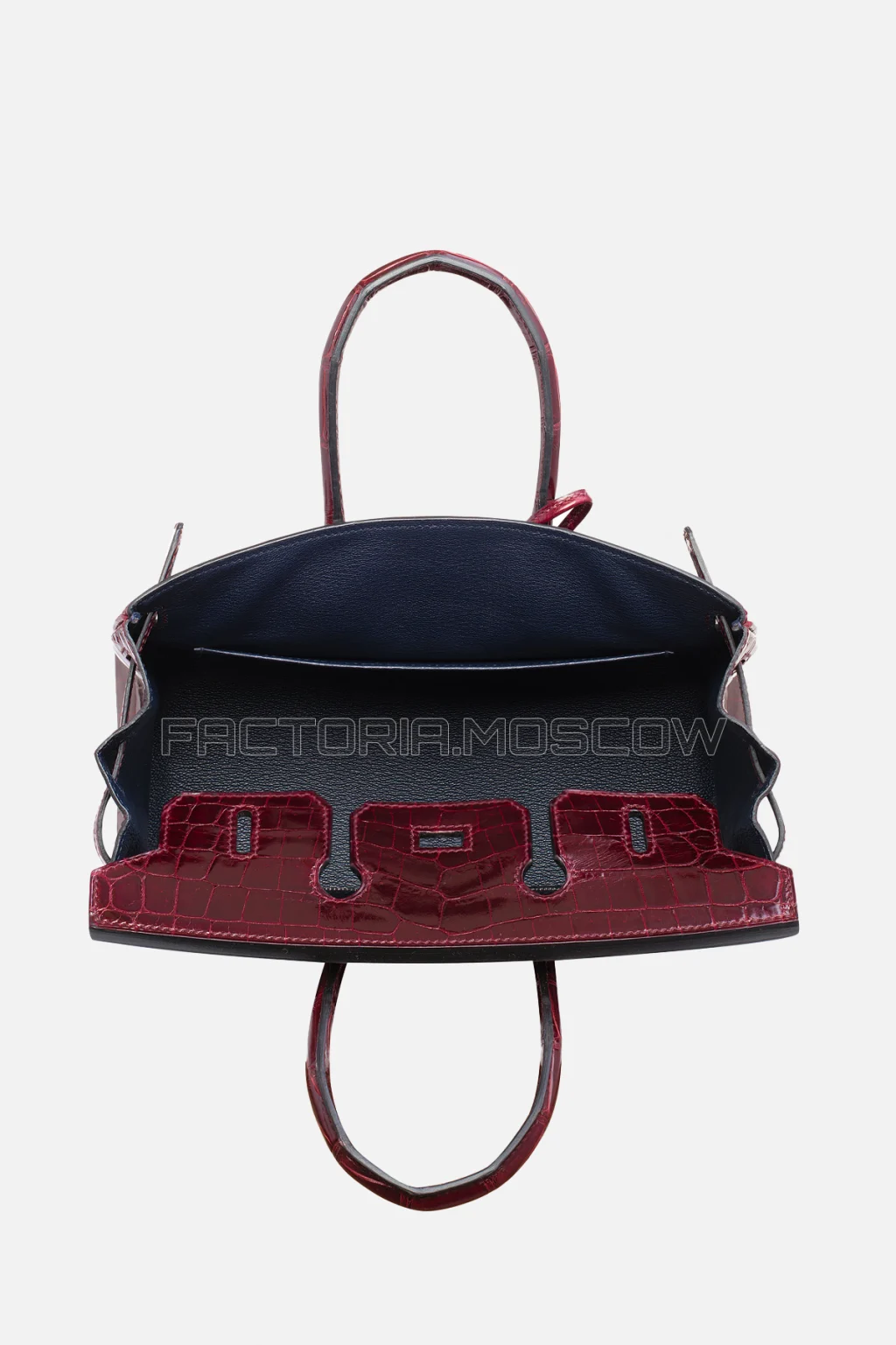 Hermes HSS Birkin 25 Shiny Bordeaux/Bleu Marine Niloticus Crocodile PHW