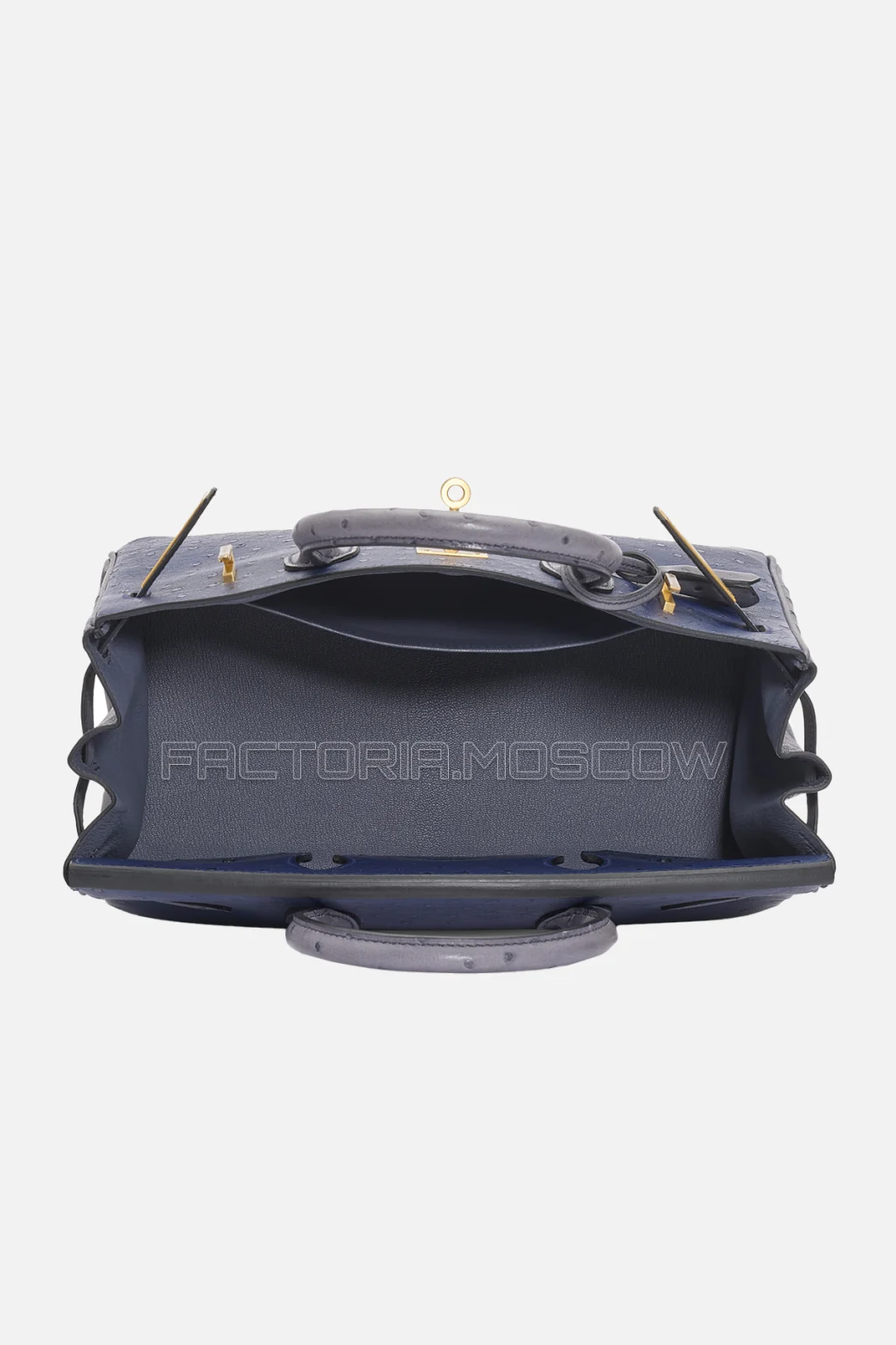 Hermes Birkin 30 Bleu Saphir/Gris Agate Ostrich GHW