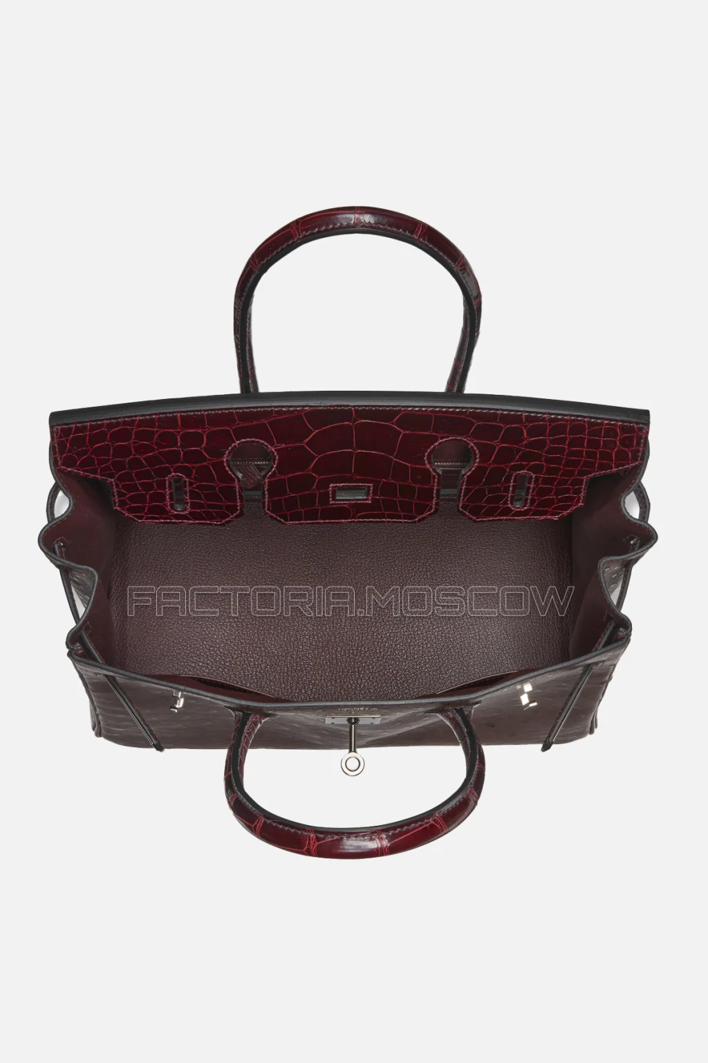 Hermes Birkin 30 Shiny Bordeaux Alligator/Rouge Sellier Ostrich PHW