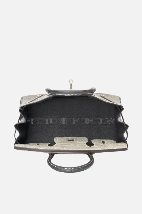 Hermes Birkin 30 Matte Gris Perle/Graphite Alligator PHW
