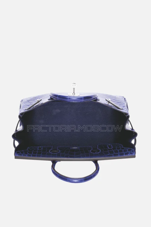 Hermes Birkin 30 Shiny Bleu Électrique Niloticus Crocodile PHW