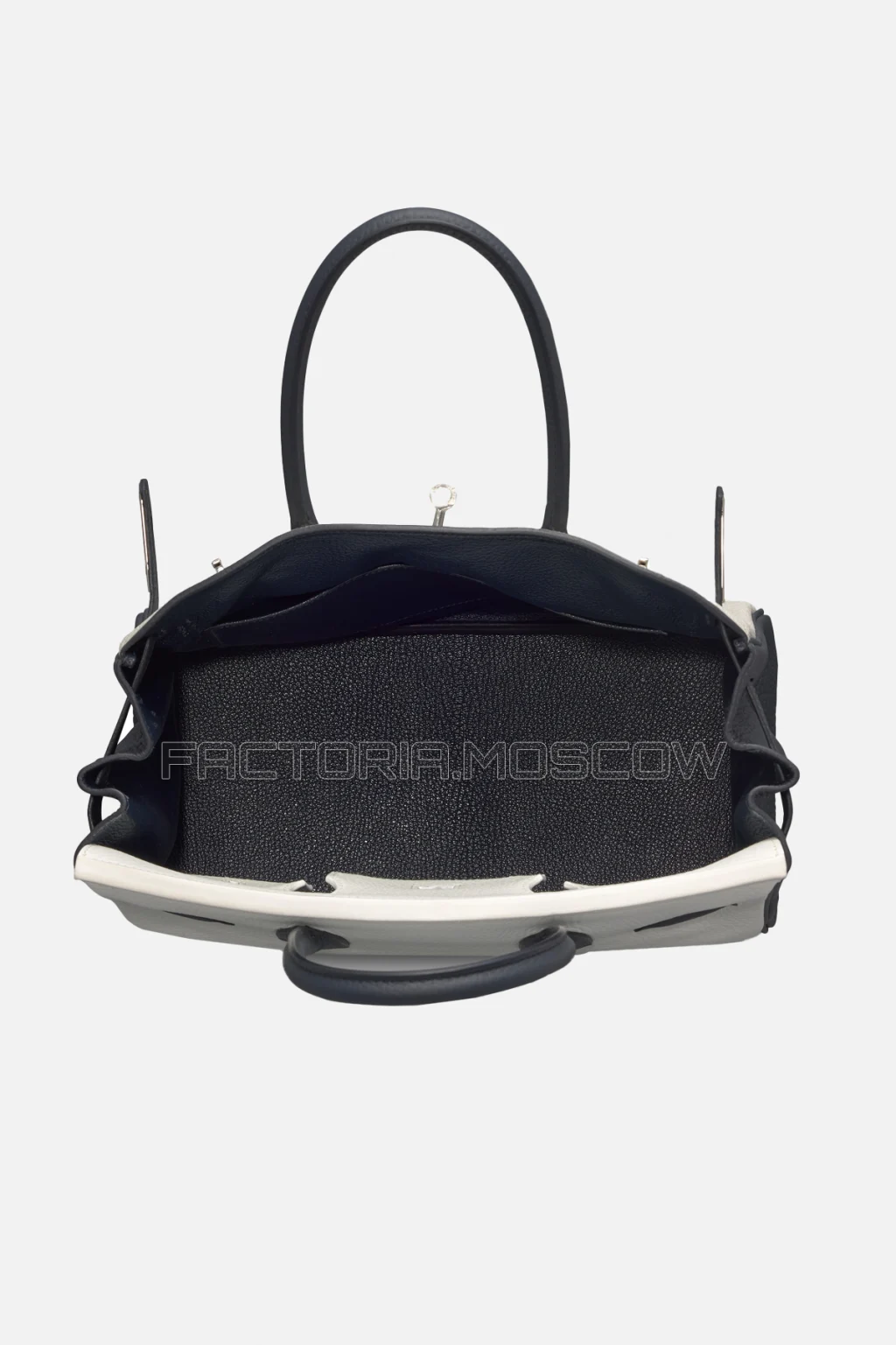 Hermes Birkin 30 White/Bleu Obscur/Gris Perle Clemence PHW