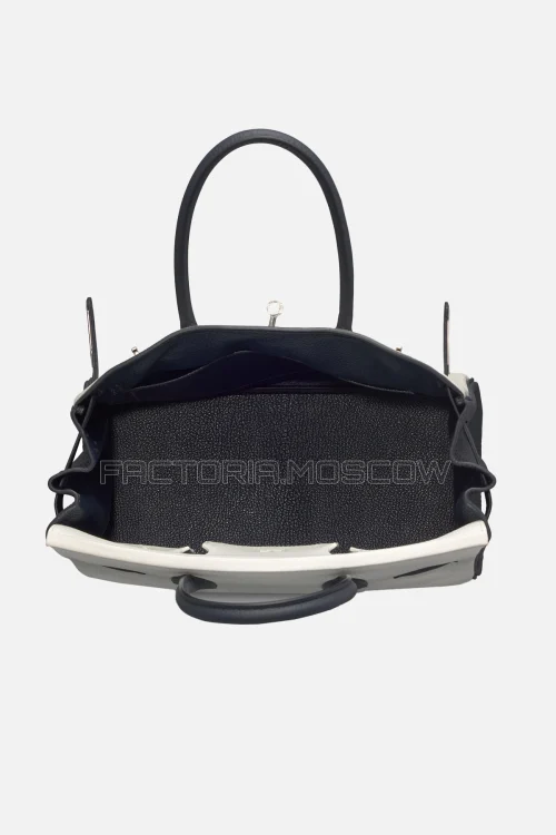 Hermes Birkin 30 White/Bleu Obscur/Gris Perle Clemence PHW